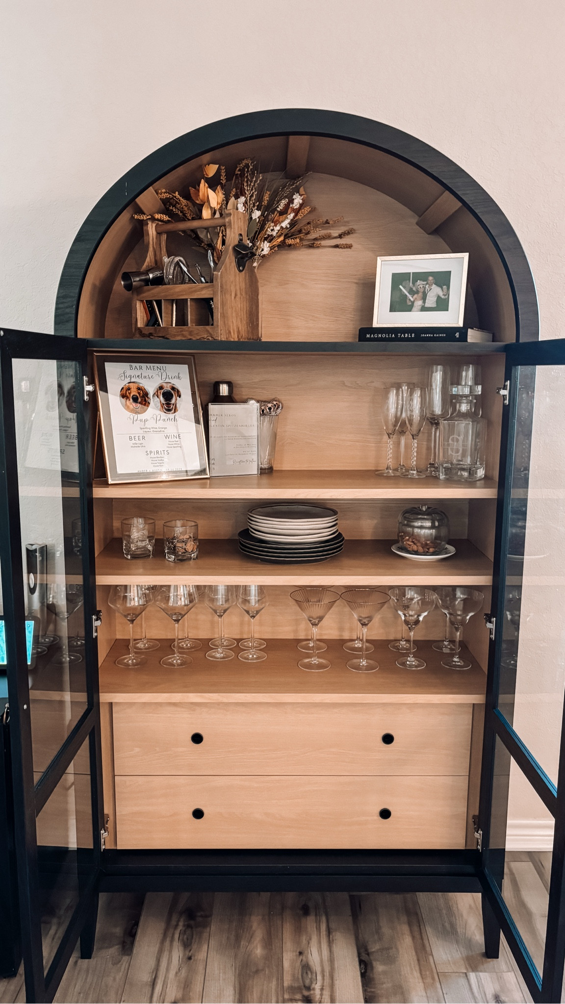 🍸✨ A glassware glow up ✨🍸 
I’m obsessed with her! Storing all my glassware & wedding decor on display so beautifully. From Walmart & linked in my @ltk.hq 😊 

#homedecor #cabinetdecor #weddingdecor #glassware #walmartfind 

#LTKHome #LTKSeasonal #LTKStyleTip