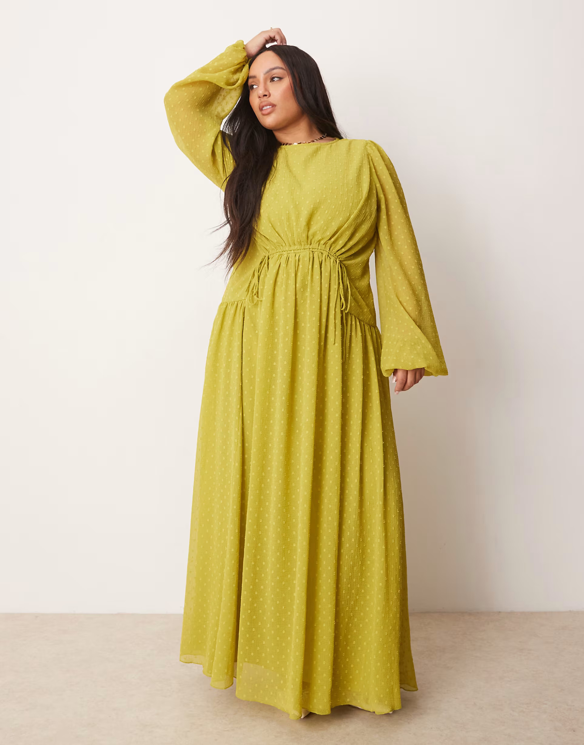 ASOS DESIGN Curve dobby channel detail maxi dress in pale green | ASOS | ASOS (Global)