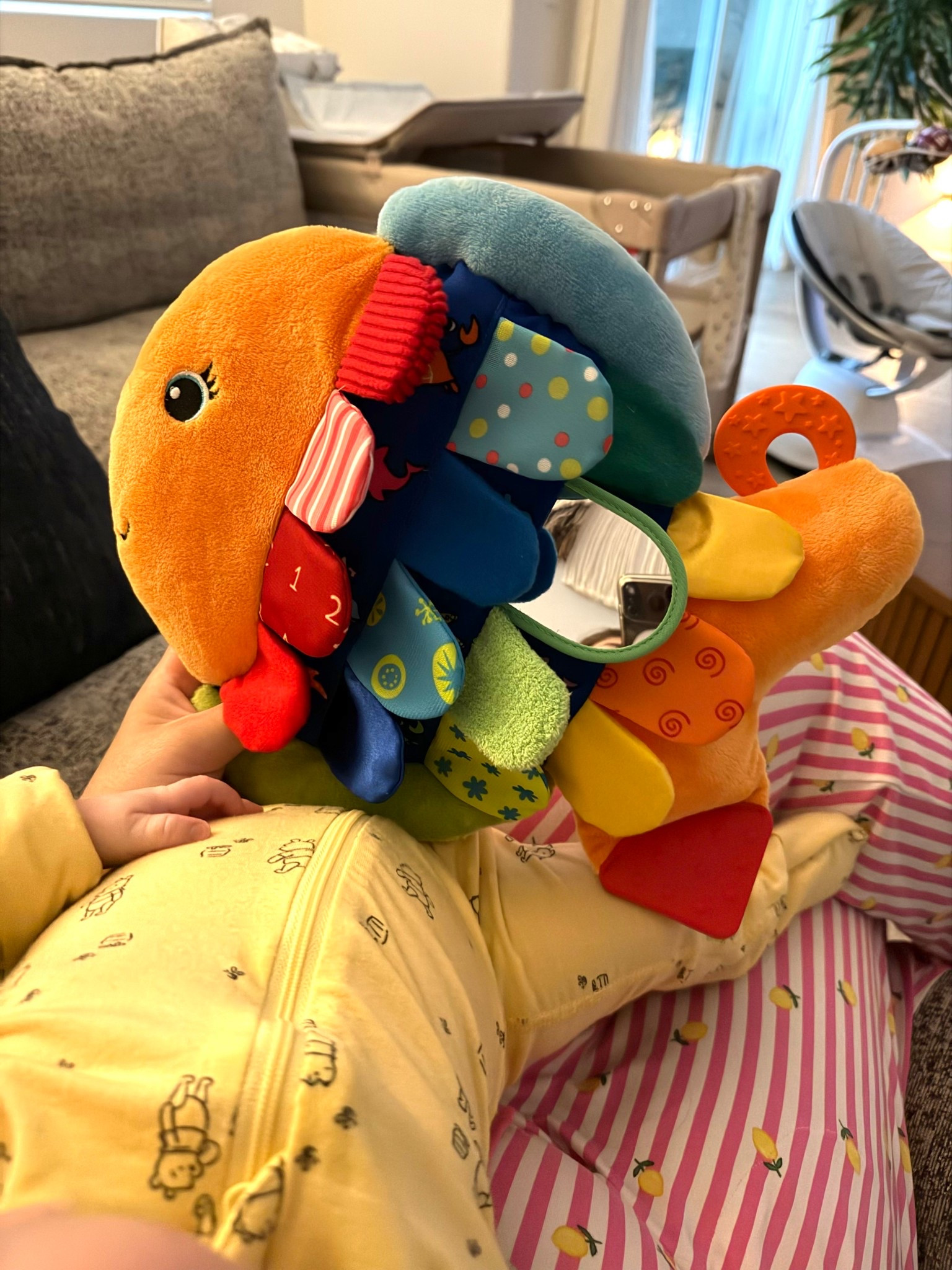 This little rainbow fish is starting to get way more interesting around here 🐟🌈

It didn’t do much for him at first, but now that he’s more aware and starting to grab at things, it’s been really fun to watch. The crinkle texture + bright colors keep him engaged, and it’s easy for his little hands to hold onto.

Linking our rainbow fish sensory toy here 🤍

rainbow fish baby toy, baby sensory toy, crinkle baby toy, infant sensory toy, baby toys 3 months, toys for 2 month old, toys for 3 month old, baby activity toy, developmental baby toys, colorful baby toy, newborn to 6 month toys

#LTKmomlife #LTKBaby