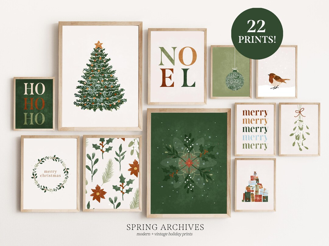 Christmas Printable Gallery Wall Art Mega Bundle Set of 22 - Etsy | Etsy (US)