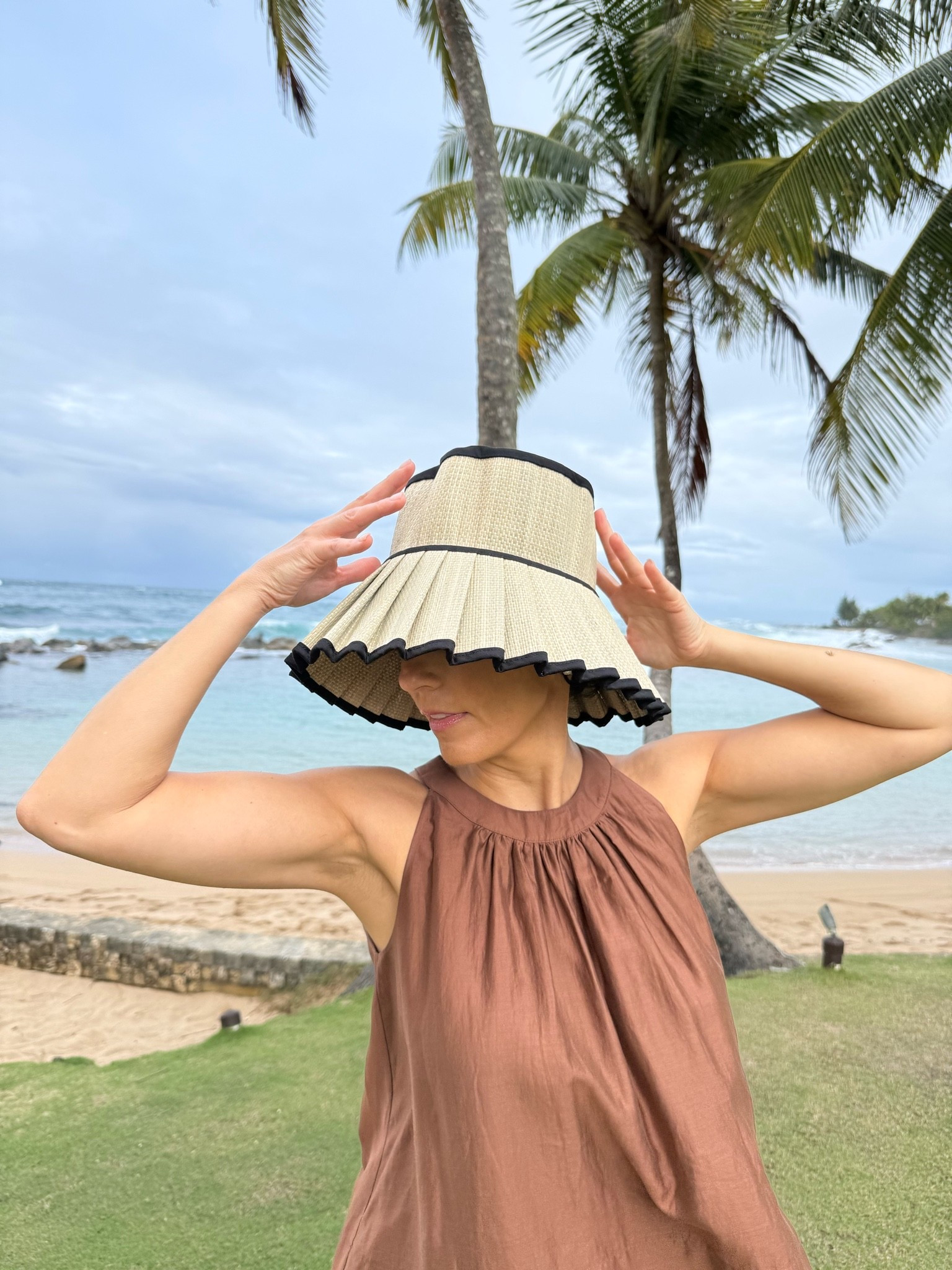 The vacation hat that makes the whole outfit. Love the pleated brim, contrast trim and oversized shape for beach days and resort looks.

wide brim sun hat, pleated sun hat, beach hat, vacation accessories, resort wear, summer hat, packable sun hat, beach vacation, tropical vacation, sun protection hat, stylewitheugenia

#LTKTravel #LTKOver40 #LTKSeasonal