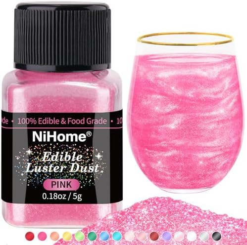 NiHome Edible Food-Grade Glimmer Powder Glitter Luster Dust Metallic Food Decorating Sprinkle Gli... | Amazon (US)