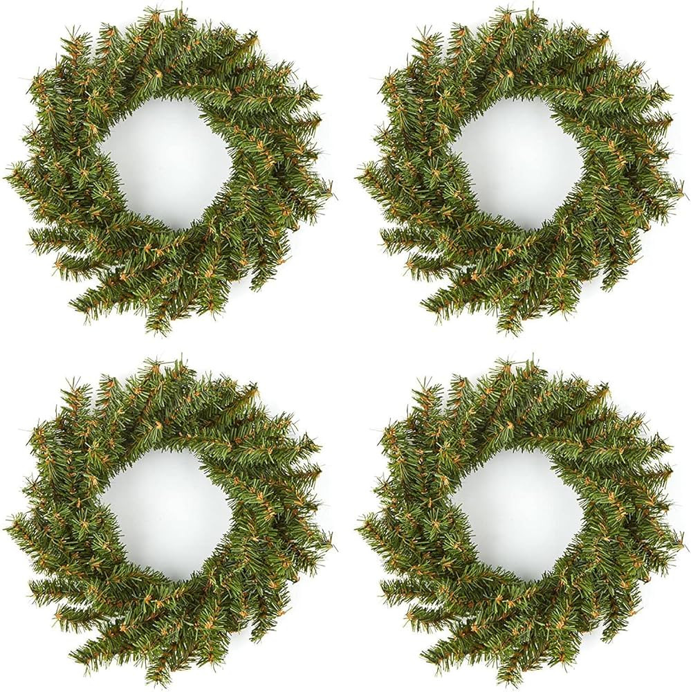 Pack of 4 Artificial Holiday Pine Wreaths (7 Inch) by Factory Direct Craft - Small Christmas Pine Wr | Amazon (US)