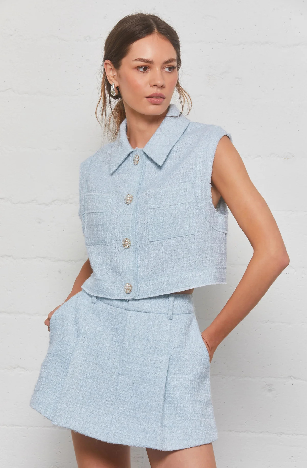 Jhene Tweed Sleeveless Top | ASTR The Label (US)