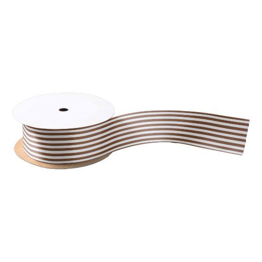 Brown and White Stripes Satin Ribbon | Zazzle.com | Zazzle