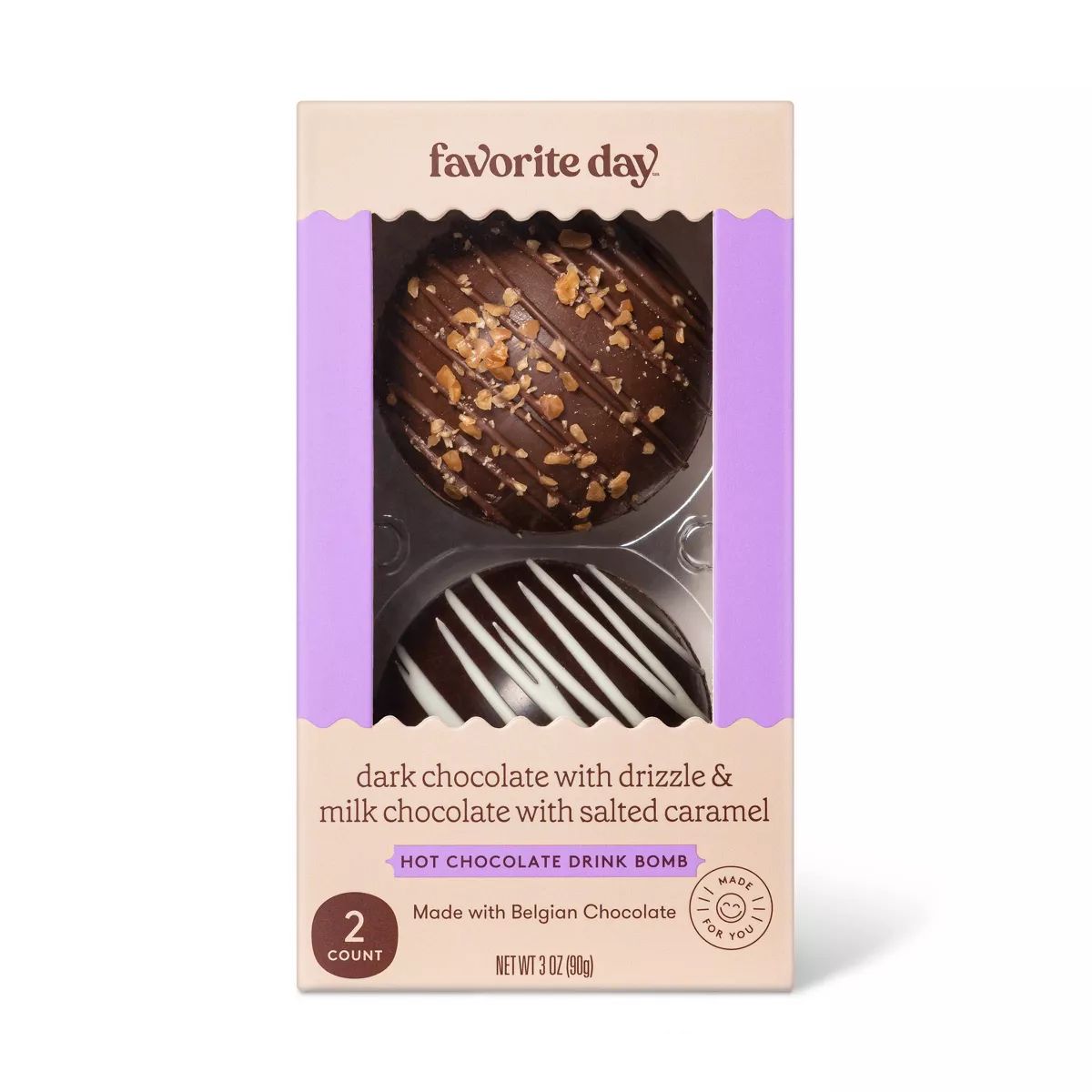 Hot Chocolate Bombs: Dark w/White & Milk w/Salted Caramel - 3.2oz - Favorite Day™ | Target