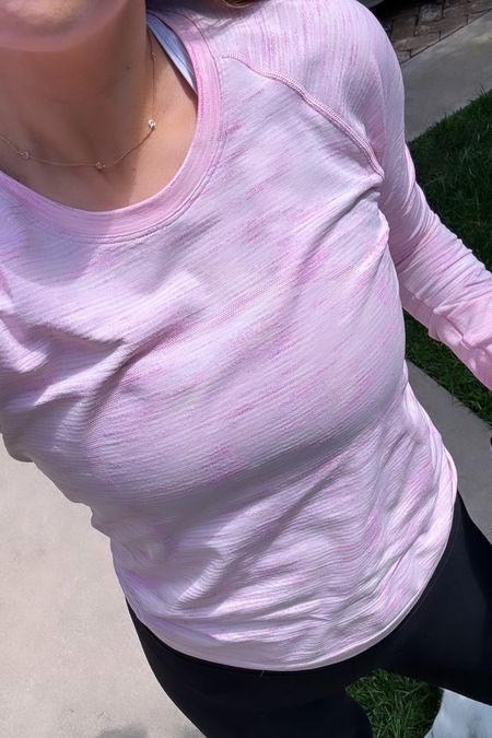 My long sleeved workout top is a favorite! It currently comes in 10 color options (I wear a size 6). 

#LTKFindsUnder100 #LTKActive #LTKFitness