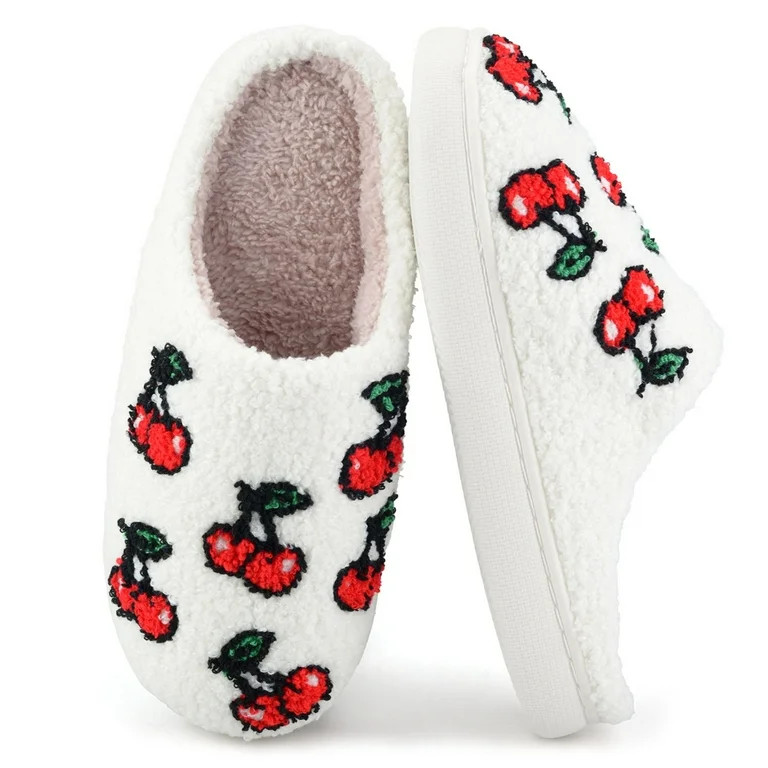 BERANMEY Cute Cartoon Flower Slippers for Women Soft Plush Comfy Warm Slip-On Couple Slippers fo ... | Walmart (US)