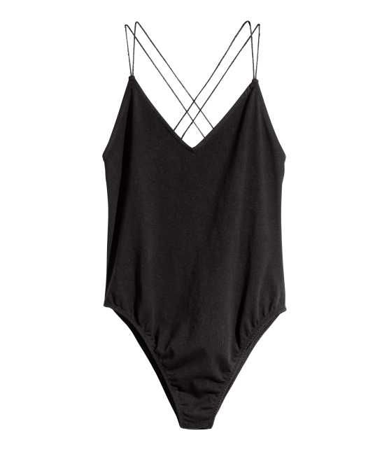 H&M - V-neck Bodysuit - Black - Women | H&M (US)