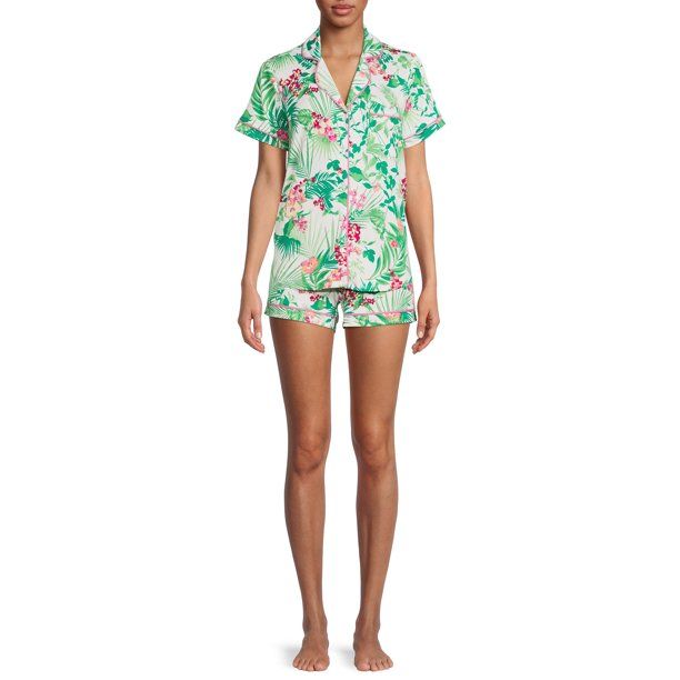 Secret Treasures Women's and Women's Plus Size Top and Shorts Pajama Set, 2-Piece | Walmart (US)