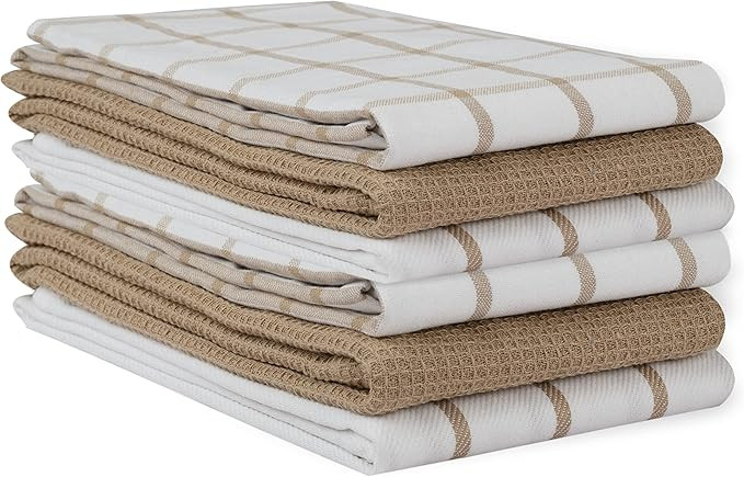 LANE LINEN Kitchen Towels Set - Pack of 6 Cotton Dish Towels for Drying Dishes, 18”x 28”, Kit... | Amazon (US)