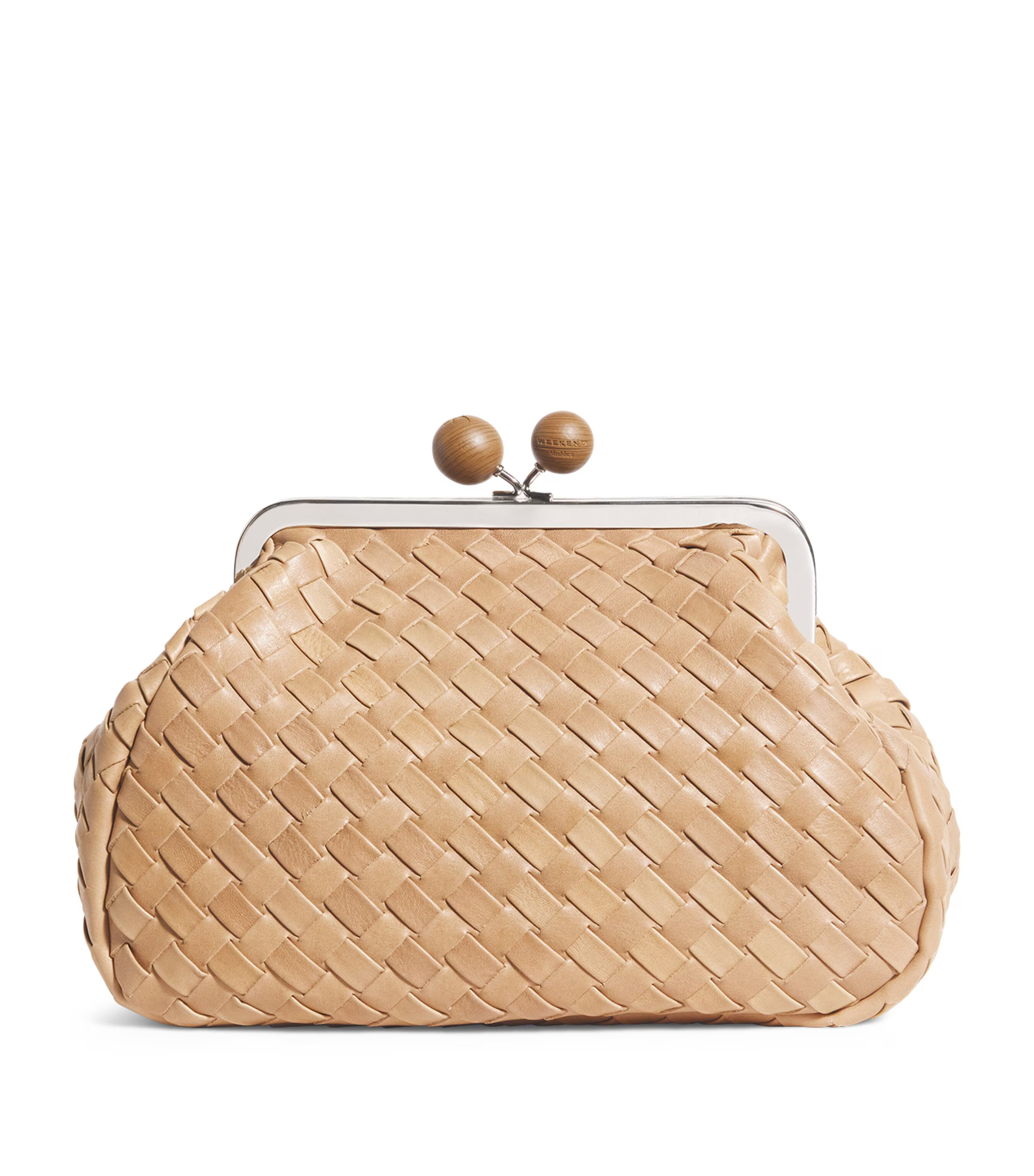 Weekend Max Mara Medium Woven Leather Pasticcino Clutch Bag | Harrods (US)