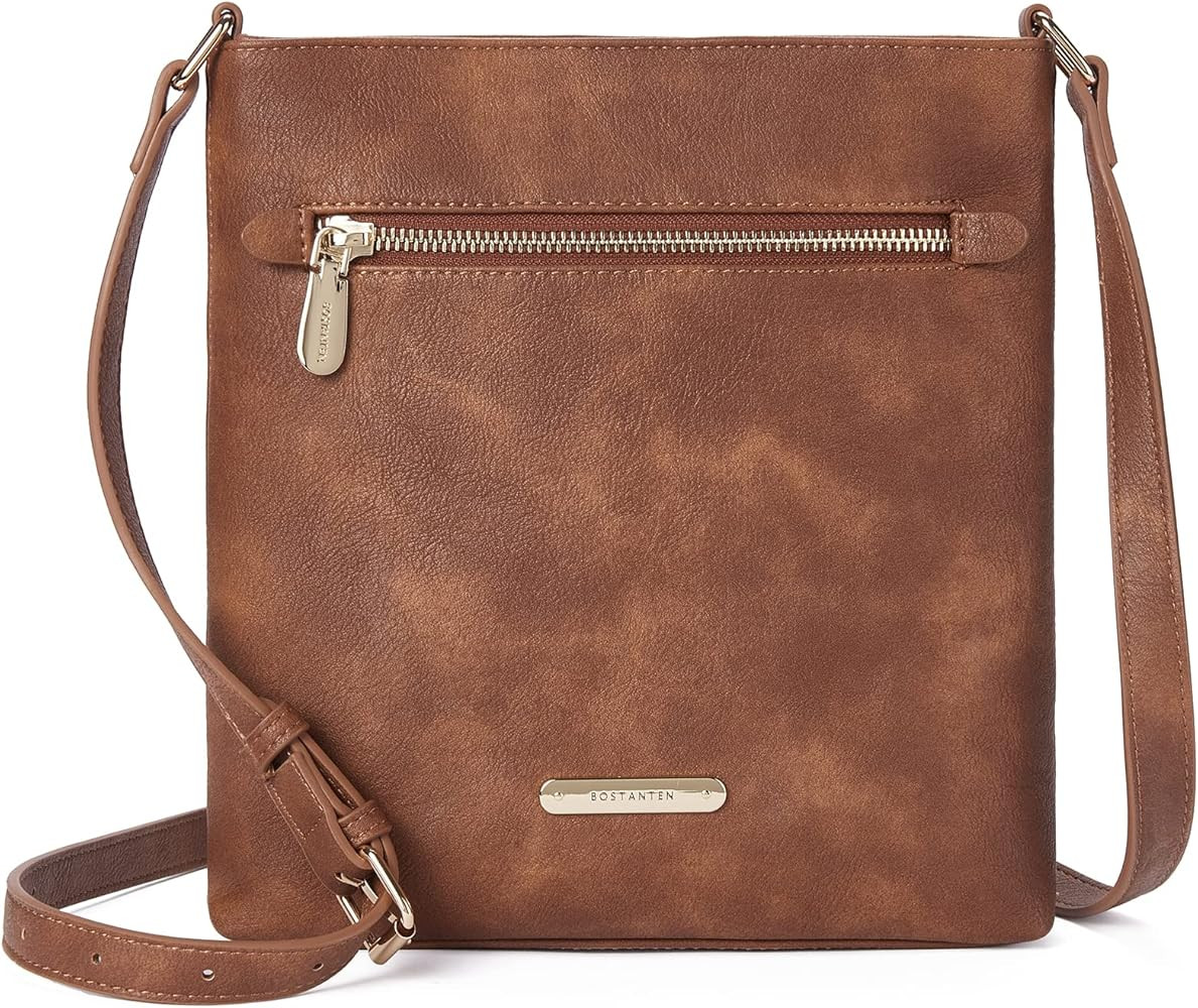 BOSTANTEN Crossbody Bags for Women Trendy Leather Designer Cell Phone Multi Pocket Cross Body Pur... | Amazon (US)