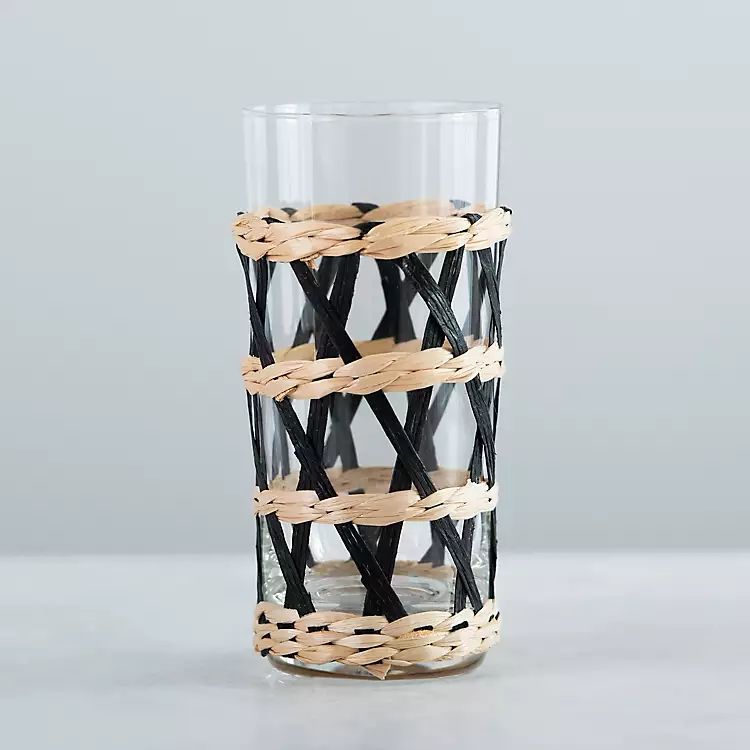 New! Black and Tan Seagrass Tumbler | Kirkland's Home