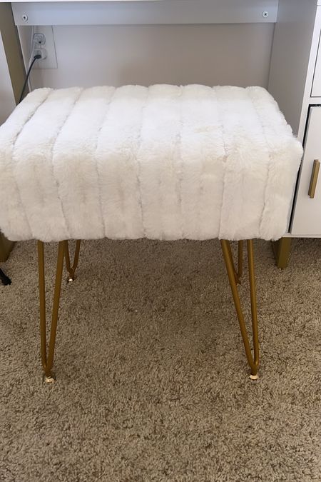 White and gold faux fur stool for vanity on sale!

So cute

#LTKhome #LTKsalealert #LTKFind