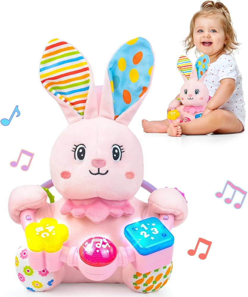 Baby Rabbit Musical Stuffed Animals Toy,Infant Bunny Bilingual Early Learning Education Toy with ... | Amazon (US)
