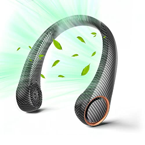 Portable Neck Fan, Hands Free Bladeless 360° Cooling Personal Fan,Wearable Quiet Fan for Outdoor Indoor, Gifts for Men Women, 4000mAh Battery Operated, USB Rechargeable, 3-Speeds(Black Graffiti) | Amazon (US)