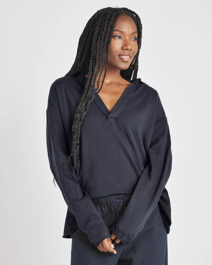 Cassie Long Sleeve Terry Polo | Splendid