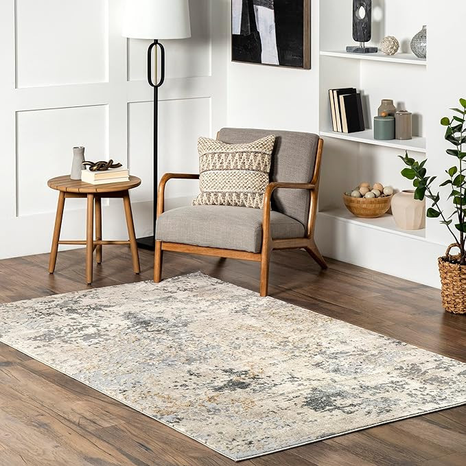 nuLOOM Chastin Modern Abstract Area Rug, 10x14, Beige | Amazon (US)