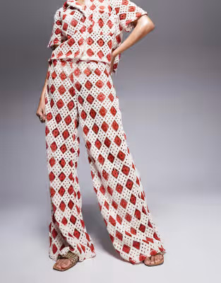 South Beach crochet  beach co-ord in cream and rust | ASOS (Global)