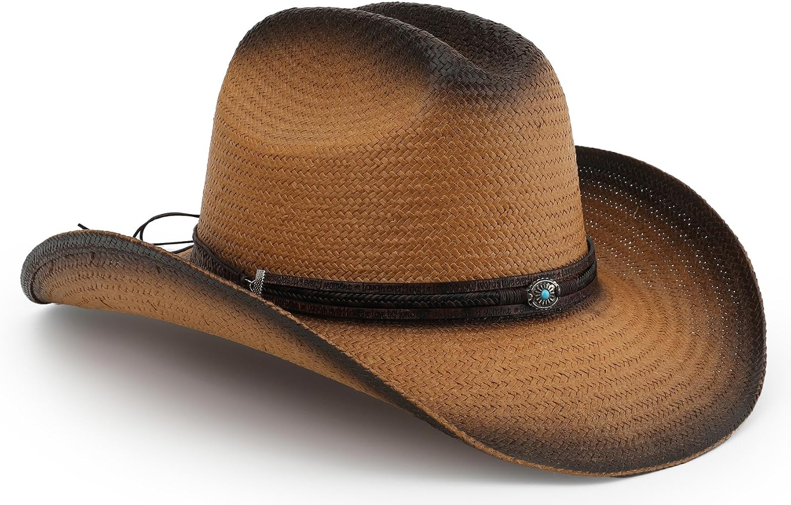 Cowboy Hat for Women, Western Cowgirl Hat, Classic Straw Cattleman Cowboy Hat | Amazon (US)