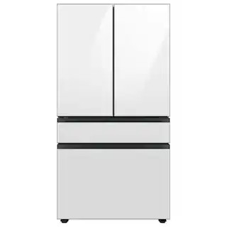 Samsung Bespoke 29 cu. ft. 4-Door French Door Smart Refrigerator with Beverage Center in White Gl... | The Home Depot