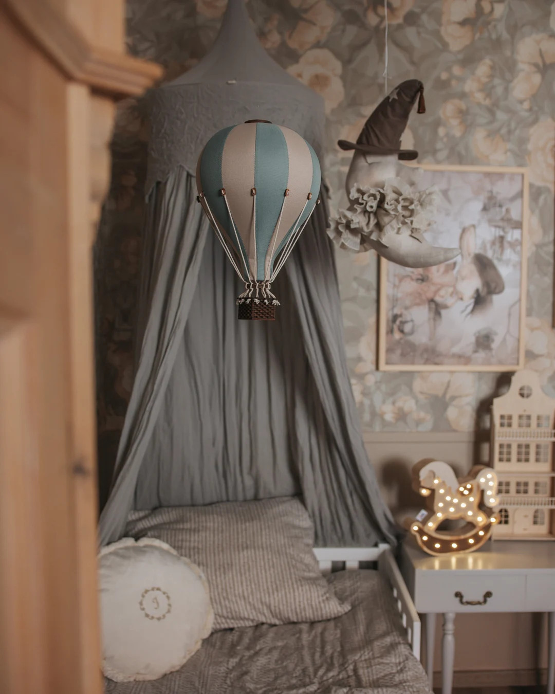 Pastel Green - Beige Decorative Balloon | Hot Air Balloon | Fabric Air Balloon | Kids wall decora... | Etsy (US)