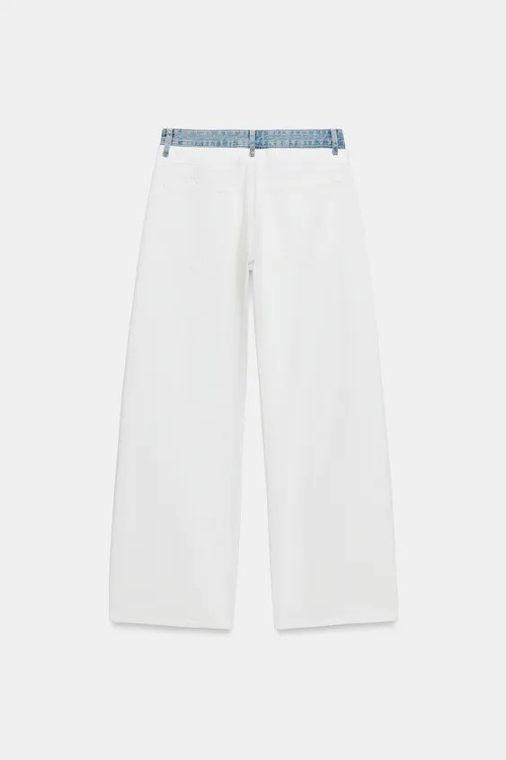 TRF DOUBLE WAISTBAND STRAIGHT-LEG JEANS | Zara UK