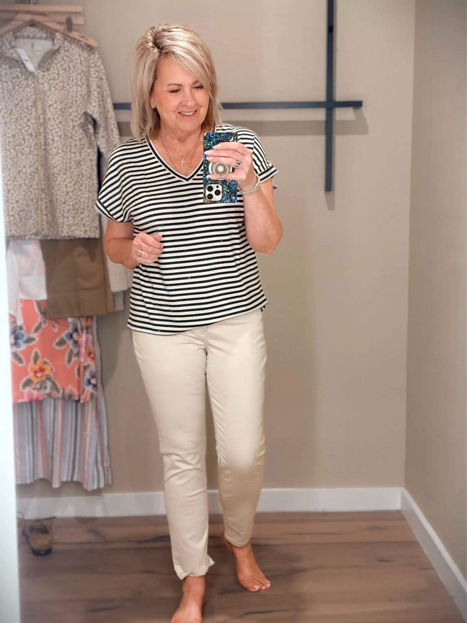 I am sharing more favorites from my Tommy Bahama try on session. My stripped tee is a size medium and my cropped pants are a size 10. I do feel like the pants ran small. ￼

#LTKWorkwear #LTKOver40 #LTKootd