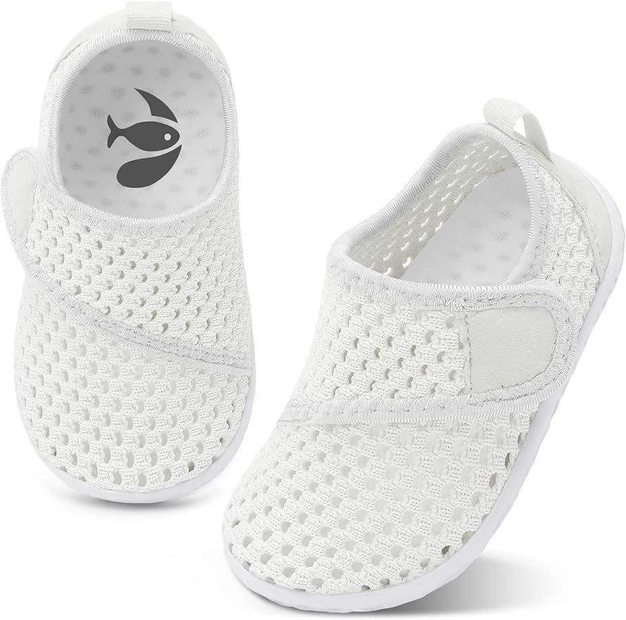 shopUAL Toddler Water Shoes Kids Girls Boys Beach Aqua Socks Skin Barefoot Walking Water Shoes Qu... | Amazon (US)