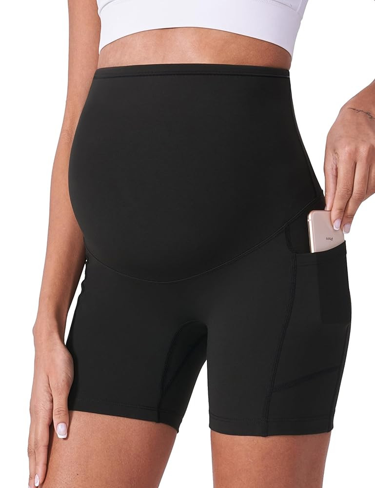 POSHDIVAH Maternity Shorts for Women Over Belly Biker Workout Yoga Active Summer Pregnancy Runnin... | Amazon (US)