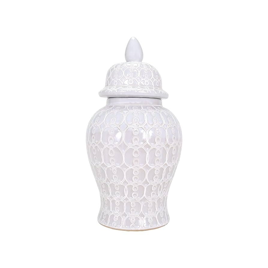 Hand Crafted and Hand Painted Ellery Jar, Multi-Tonal Shades of Cream, Taupe, & Gray | Amazon (US)