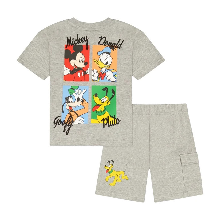 Mickey & Friends Toddler Boy French Terry Short Set, Sizes 12 Months-5T | Walmart (US)