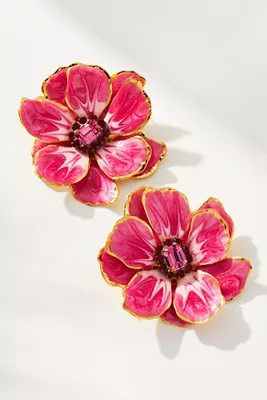 The Pink Reef Hand-Painted Earrings | Anthropologie (US)