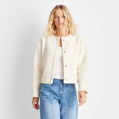 Women's Teddy Lady Chain Jacket - Future Collective Cream | Target