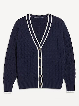 Slouchy Cable-Knit Cardigan Sweater | Old Navy (US)