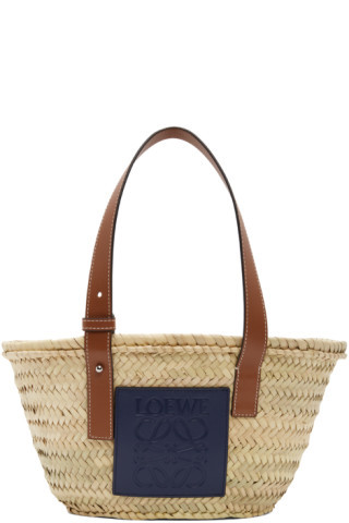 Beige Paula's Ibiza Small Basket Tote | SSENSE
