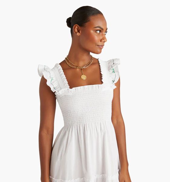 The Ellie Nap Dress - White/Embroidery | Hill House Home