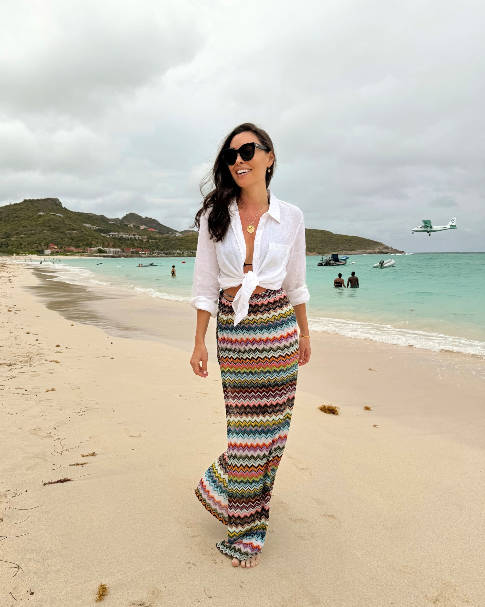 Linen button down, Missoni skirt, spring break outfit, St. Barths outfit. 

#LTKSeasonal #LTKTravel #LTKootd
