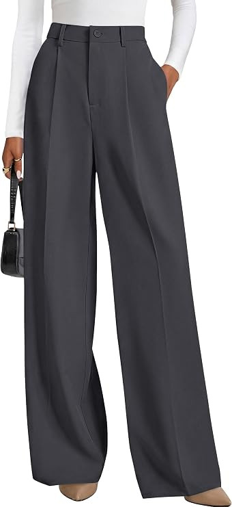 PRETTYGARDEN Wide Leg Pants for Women Trendy 2026 Fall High Waisted Business Casual Outfits Work ... | Amazon (US)