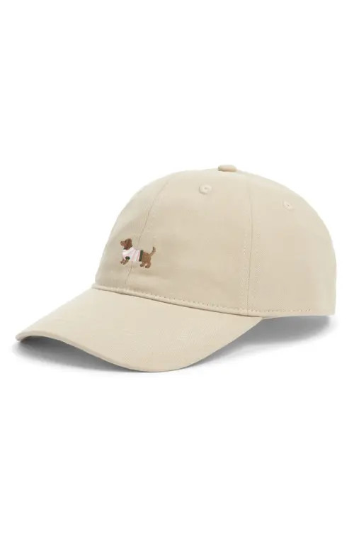 FRASIER STERLING Dachshund Canvas Baseball Cap in Tan at Nordstrom | Nordstrom