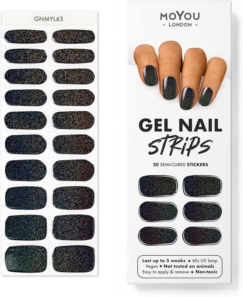MOYOU LONDON Semi Cured Gel Nail Wraps, 20 Pcs Gel Nail Polish Strips for Salon-Quality Manicure ... | Amazon (UK)