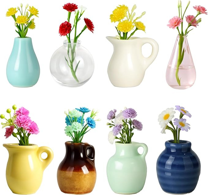 Mini Ceramic Vase Magnets for Fridge, Cute Tiny Plant Vase Fridge Magnets for Kitchen Refrigerato... | Amazon (US)