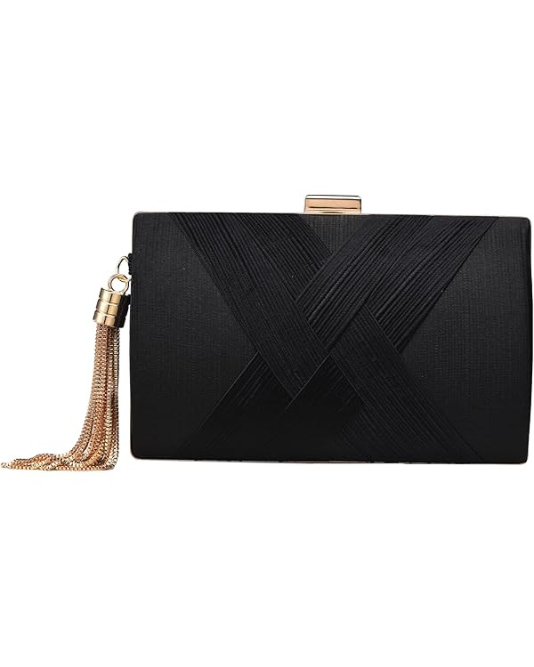 Clutch Purses For Women Tassel Evening Clutch bag Cross Body & Shoulder Bag For Wedding Night out... | Amazon (US)