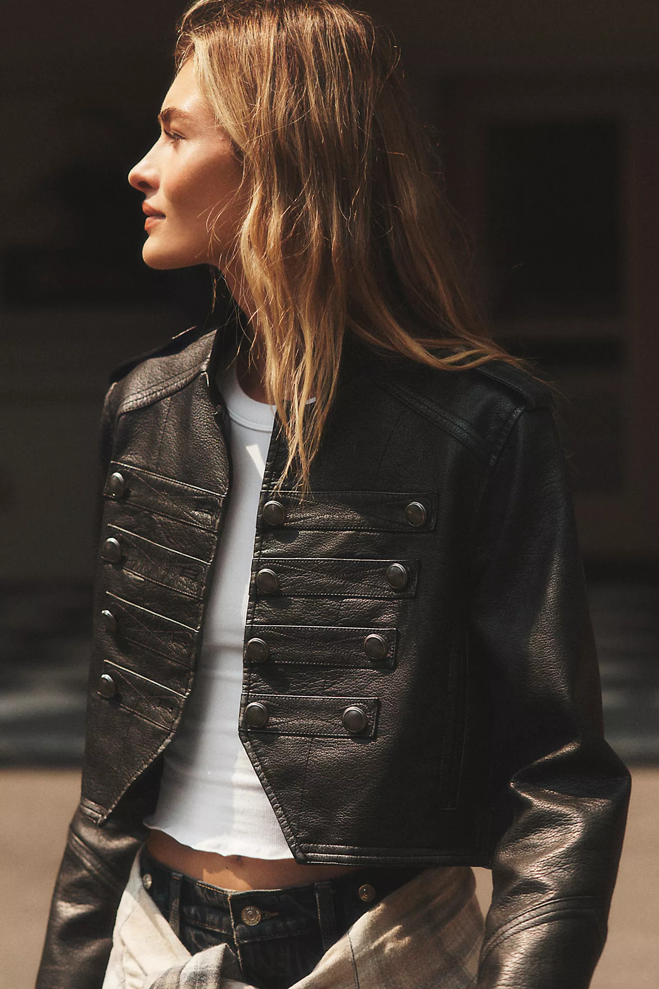 We The Free Ryland Vegan Leather Band Jacket | Free People (Global - UK&FR Excluded)