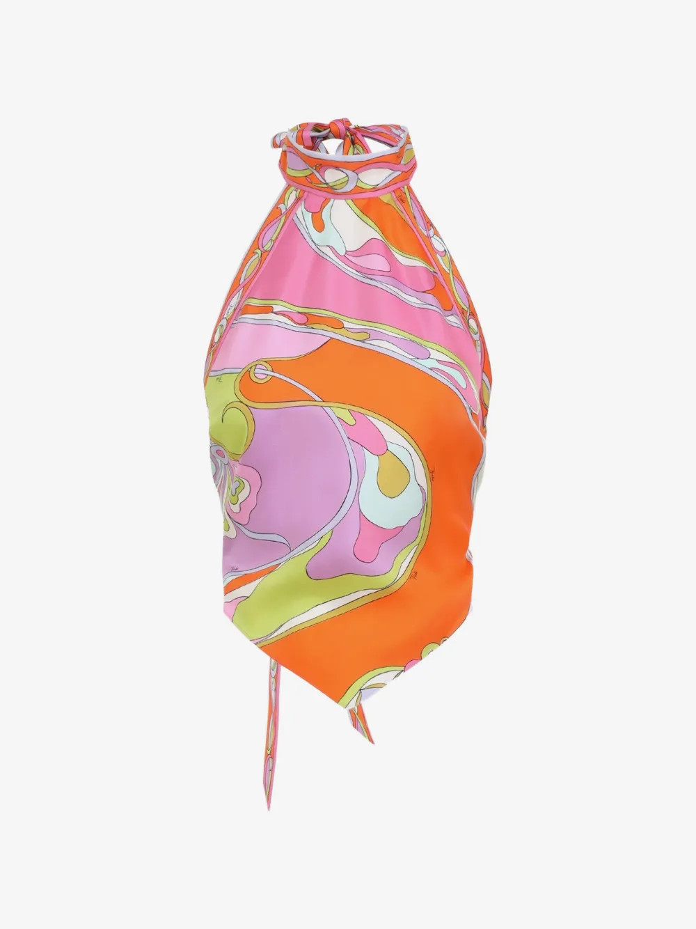 PUCCI abstract-print silk top - Pink | Farfetch Global