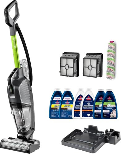 BISSELL® CrossWave® HydroSteam™ Deluxe Wet Dry Vac, Multi-Purpose Vacuum, Wash, and Steam, Formula Included, Green, 3515G | Amazon (US)