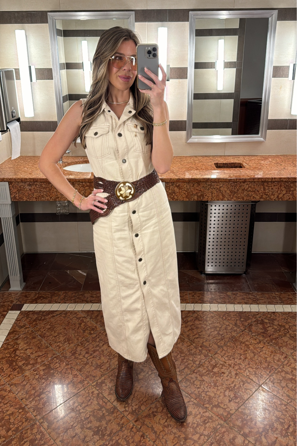 Dress: small (linked both blue & cream denim)
Belt: vintage (linked similar) 
Boots: Dan Post (linked similar) 

#LTKFindsUnder50 #LTKSeasonal #LTKFindsUnder100