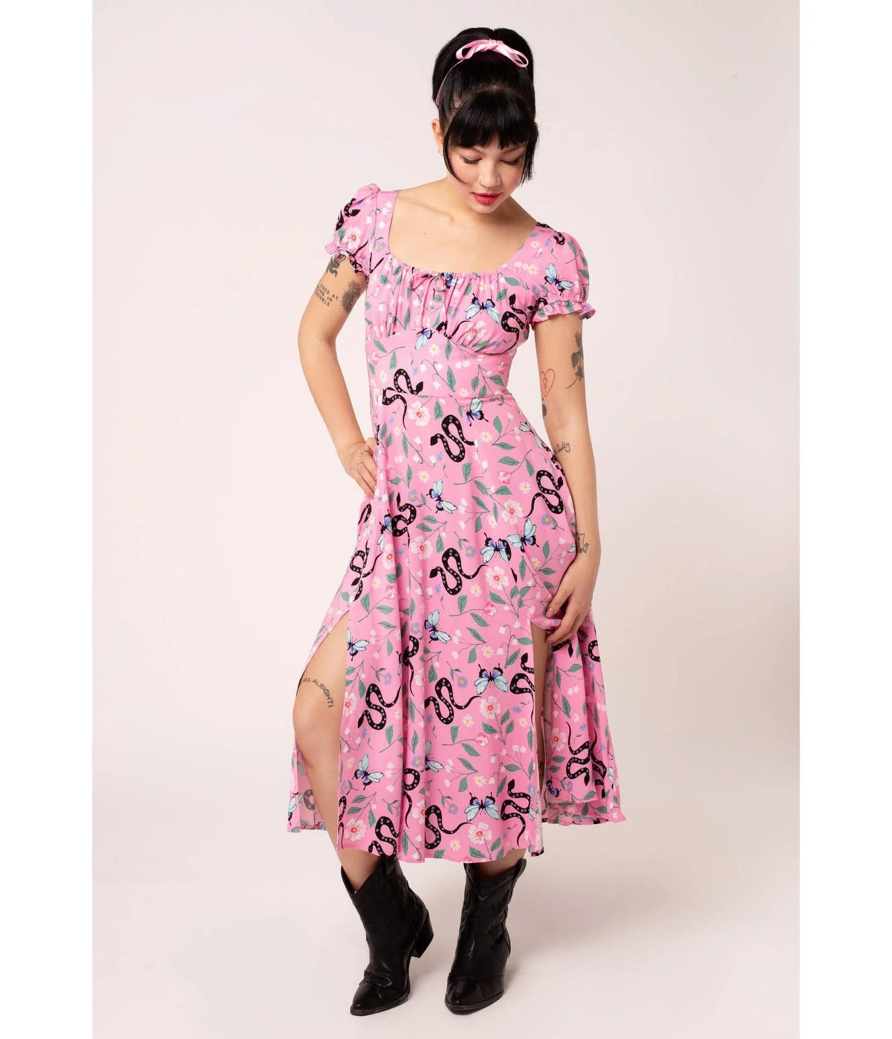 Hell Bunny Pink Ma Bohmeme Dress | Unique Vintage - North America