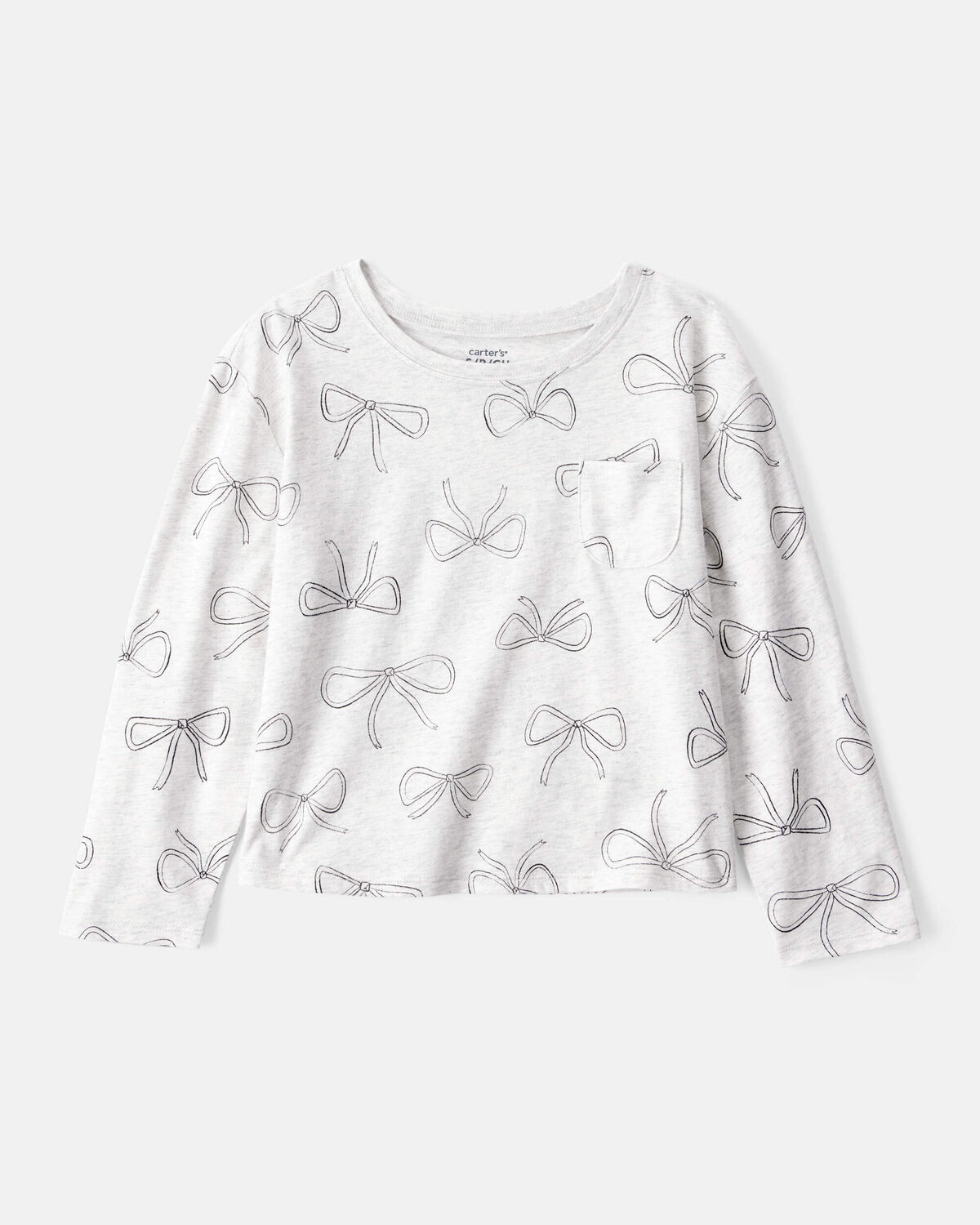 Girls Bow Print Long-Sleeve Top - Grey(4.9)4.9 out of 5 Customer Rating | Carter's Inc